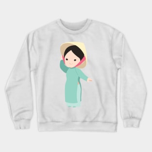 Vietnamese Ao dai traditional dress Crewneck Sweatshirt